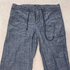 Women’s Blue linen look Casual Pants/jeans with drawstrings